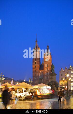 Mercato di Natale, Cracovia, in Polonia, in Europa Foto Stock