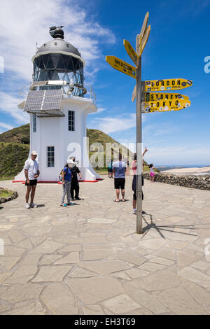 Cape Reinga faro a nord della Nuova Zelanda. Foto Stock