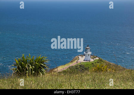 Faro a Cape Reinga, a nord della Nuova Zelanda. Foto Stock