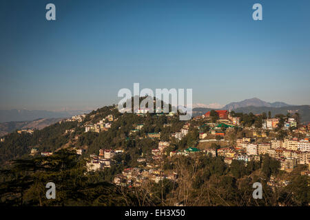 Vista dalla cresta, Shimla, Himachal Pradesh, India Foto Stock