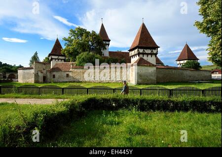 La Romania, Transilvania, Cincsor, la duecentesca chiesa fortificata Foto Stock