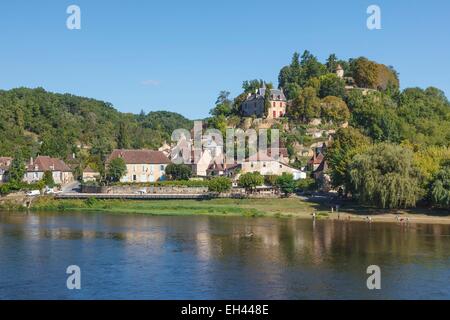 Francia, Dordogne, Limeuil, etichettati Les Plus Beaux Villages de France (i più bei villaggi di Francia), il villaggio sul fiume Dordogne Foto Stock