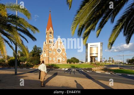 La Namibia, regione di Khomas, Windhoek, Christchurch, Chiesa Luterana e Museo Nazionale Foto Stock