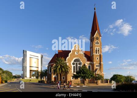 La Namibia, regione di Khomas, Windhoek, Christchurch, Chiesa Luterana e Museo Nazionale Foto Stock