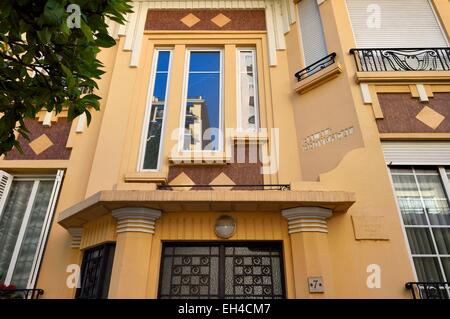 Principato di Monaco, Monaco, Quartiere Moneghetti, Palais Provenτal, edificio Art Deco a 7 boulevard de la Belgique Foto Stock