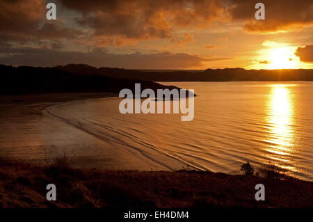 Tramonto sul Loch Gairloch Foto Stock