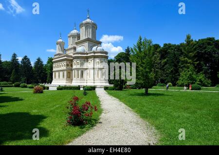 La Romania, Valacchia, Muntenia, Arges County, il Monastero di Curtea de Arges dagli inizi del XVI secolo è ora una chiesa episcopale che ospita la necropoli dei primi re della Romania Foto Stock