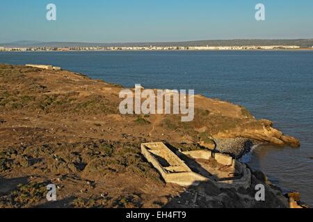 Marocco Essaouira, Arcipelago di Essaouira Mogador isole, fort antico Foto Stock