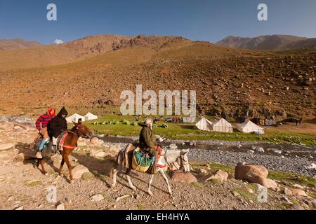 Il Marocco, Alto Atlante, Toubkal National Park, Ourika Valley, dei berberi a ovili Likemt Foto Stock