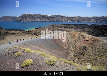 Grecia CICLADI Santorini Island (Thera, Thira), isola vulcanica di Nea Kameni Foto Stock