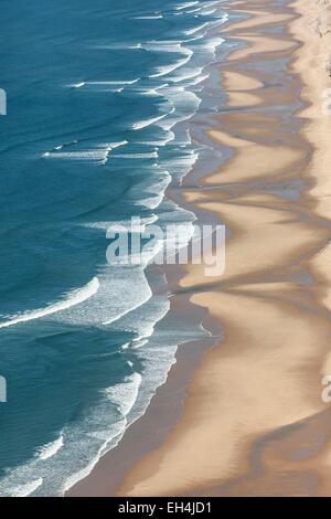 Francia, Gironde, Lacanau, il Beach (Vista aerea) Foto Stock