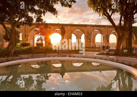 Malta, La Valletta, elencato come patrimonio mondiale dall'UNESCO, i giardini della tomaia Barraca Garden Foto Stock