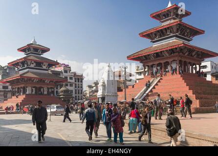 Il Nepal, Kathmandu, Durbar Square, classificato come patrimonio mondiale dall' UNESCO Foto Stock