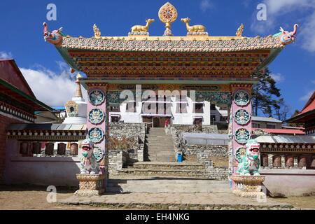 Il Nepal, il Parco Nazionale di Sagarmatha, classificato come patrimonio mondiale dall UNESCO, Solu Khumbu distretto, monastero di Tengboche Foto Stock