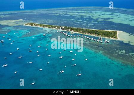 Francia, Nuova Caledonia, sud della provincia, off Noumea, riserva naturale isola Master, Laguna classificato come Patrimonio Mondiale dell'UNESCO (vista aerea) Foto Stock