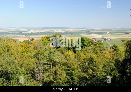 Francia, Marne, Verzy, vista della valle dal monte Sinai il vertice principale della Montagna di Reims Foto Stock