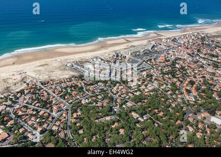 Francia, Gironde, Lacanau, Lacanau Ocean (vista aerea) Foto Stock