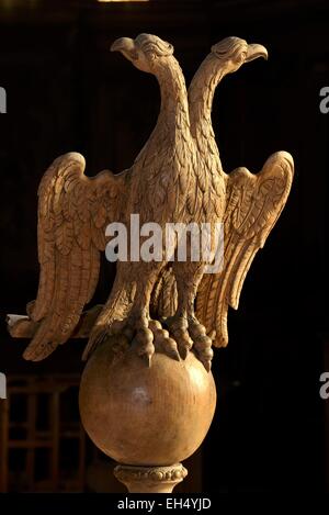 Francia, Doubs, Morteau, la cattedrale di Notre Dame de l'Assomption chiesa datata XV secolo, leggio datata XVIII secolo Foto Stock