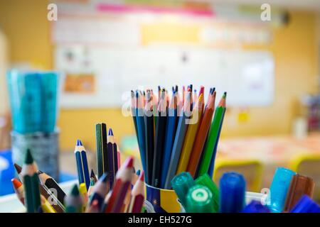 Francia, Gironde, Etauliers, elementare Scuola pubblica Foto Stock