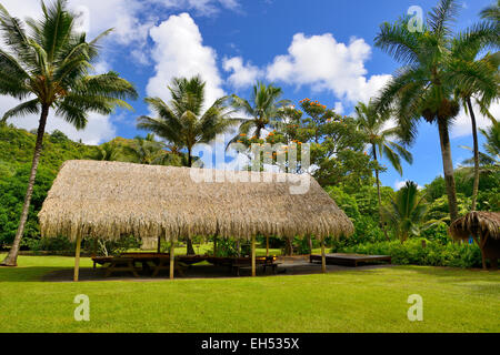 Komokila storico villaggio sul fiume Wailua Valley, Kauai, Hawaii, STATI UNITI D'AMERICA Foto Stock