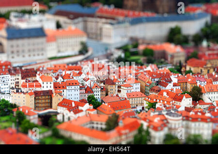 Praga Repubblica Ceca, Tilt-shift effetto Foto Stock