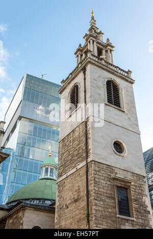 St Stephen Walbrook chiesa della città di Londra è un Christopher Wren chiesa in Walbrook accanto alla Mansion House Foto Stock