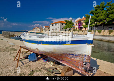 Villaggio dei Pescatori di Bibinje waterfront, Dalmazia, Croazia Foto Stock