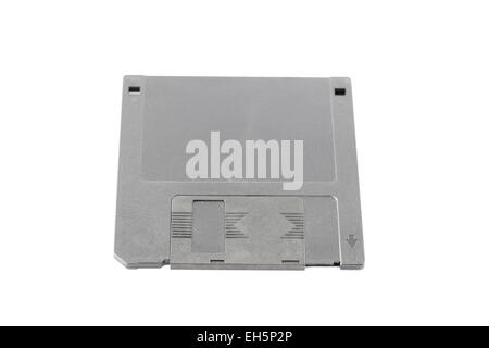 Nero su disco floppy isolati su sfondo bianco. Foto Stock