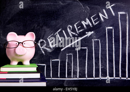Rosa salvadanaio piano di pensionamento Foto Stock