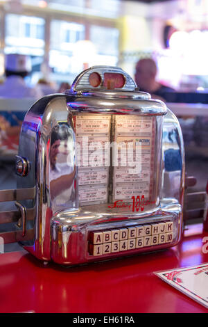 Piccolo Jukebox in diner Foto Stock