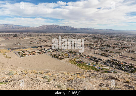 Lo sviluppo del deserto a nord di Las Vegas, Nevada. Foto Stock