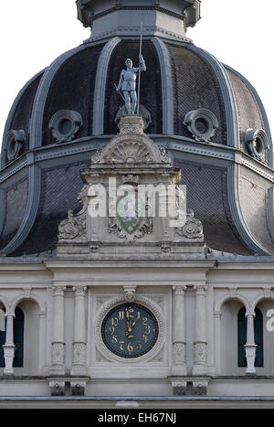 Facciata dettaglio Rathaus Town Hall, Graz, Stiria, Austria il 10 gennaio 2015. Foto Stock