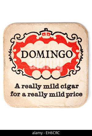Vintage British pubblicità Beermat Domingo sigari Foto Stock