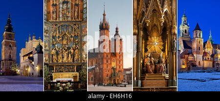 In giro per la città di Cracovia in Polonia Foto Stock