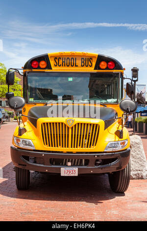 Scuola bus, Boston, Massachusetts, STATI UNITI D'AMERICA Foto Stock