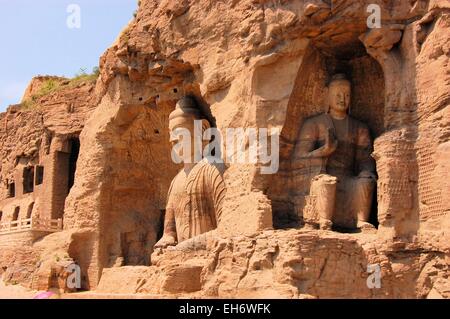 UNESCO Grotte di Yungang grotte buddista, Cina Foto Stock