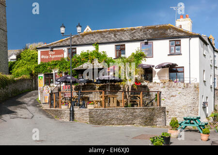 Mortehoe village, la nave arenarsi pub vicino a Woolacombe, North Devon, Inghilterra, Regno Unito. Foto Stock