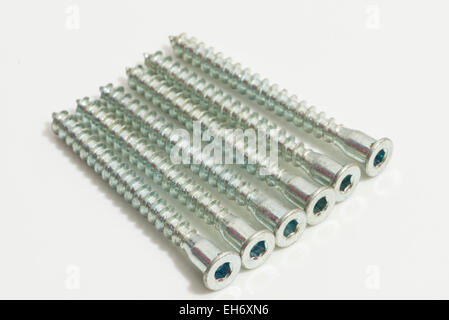 Viti nere su sfondo bianco Foto Stock