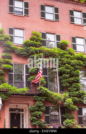Il segretario di Stato John Kerry's House, 19 Louisburg Square, Beacon Hill, Boston, Massachusetts, STATI UNITI D'AMERICA Foto Stock