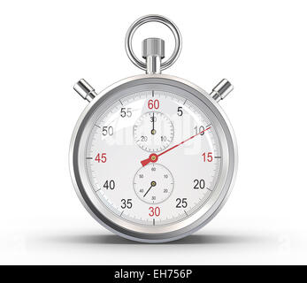 Cronometro. Classic cronometro. Riflessi di vetro e la terra ombra. Percorso di clipping. Foto Stock