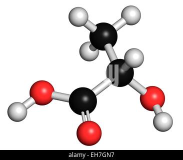 Acido lattico (L-acido lattico) latte molecola di zucchero. costruzione di  blocco di acido polilattico (PLA) bioplastica. trovata nel latte. formula  scheletrico Immagine e Vettoriale - Alamy