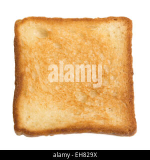 Fetta biscottata di pane isolati su sfondo bianco Foto Stock