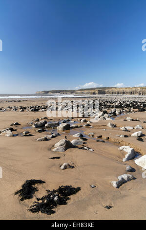 Col Huw Bay, Llantwit Major, Glamorgan Heritage Costa, Vale of Glamorgan, South Wales, Regno Unito. Foto Stock