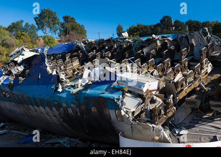 La guerra dei mondi film piano Crash Site in Universal Studios Theme Park, Los Angeles, California, Stati Uniti d'America Foto Stock