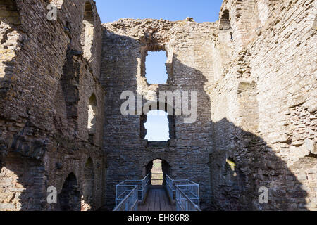 Le rovine del castello di Clun, Clun, Shropshire, Regno Unito Foto Stock