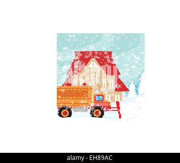 Spartineve durante il funzionamento. Illustrazione Vettoriale