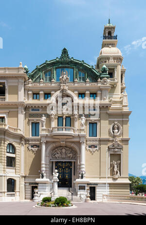 Parte anteriore del casinò di Monte Carlo, Monaco, Europa Foto Stock