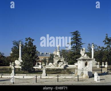 Spagna. Palazzo Reale di Aranjuez. Isola di giardino. Il XVIII secolo. Pronvince di Madrid. Foto Stock