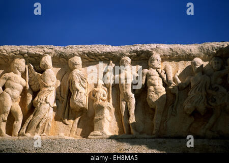 Turchia, Efeso, tempio di Adriano, bassorilievo Foto Stock