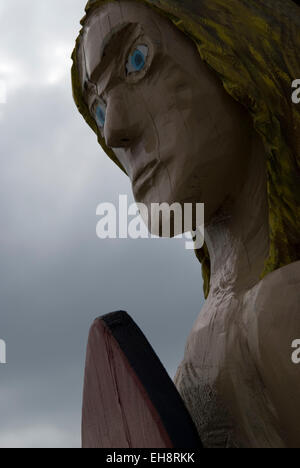 Surfista in legno dude statua USA Foto Stock